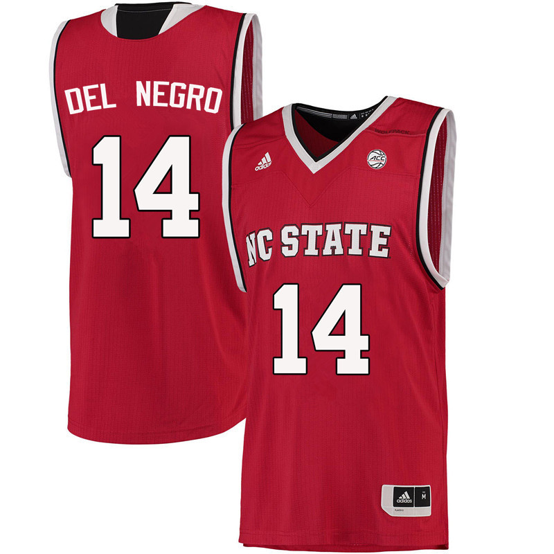 Men NC State Wolfpack #14 Vinny Del Negro College Basketball Jerseys-Red - Click Image to Close